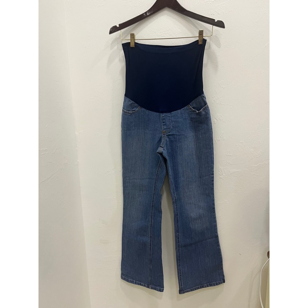 Motherhood Maternity Jeans Women Petite PS Blue Good Secret Fit Belly Bootcut
